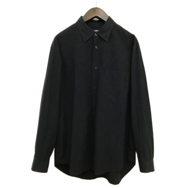 【中古】イッセイミヤケ ISSEY MIYAKE ME63FJ052 縮絨加工 コットン シャツ 2 ブラック メンズ