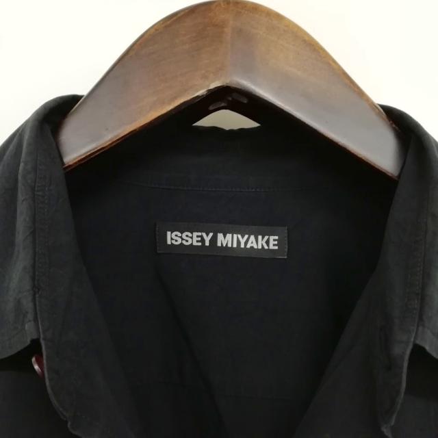 【中古】イッセイミヤケ ISSEY MIYAKE ME63FJ052 縮絨加工 コットン シャツ 2 ブラック メンズ_4
