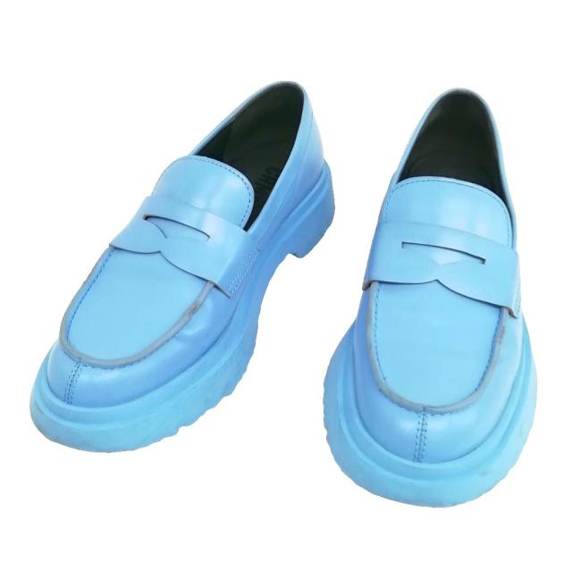 【中古】カンペール CAMPER K201116-013 WALDEN ウォールデン ローファー スリッポン 38 ブルー レディース