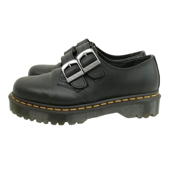 【中古】ドクターマーチン DR.MARTENS 1461 ALT ダブルストラップ シューズ 厚底 UK7 ブラック メンズ レディース