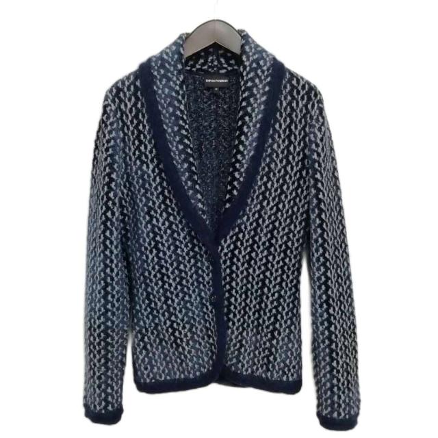 【中古】エンポリオアルマーニ EMPORIO ARMANI 2021 編み物 肩かけ色合い ジレー 上衣 40 米国海軍系