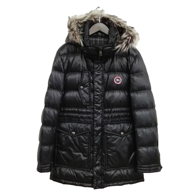【中古】バーバリーブラックレーベル BURBERRY BLACK LABEL ダウンジャケット ダウンパーカー LL ブラック メンズ