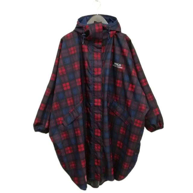 【中古】ポロ ラルフローレン POLO RALPH LAUREN レインコート レインポンチョ チェック ロゴ ワンポイント M/L