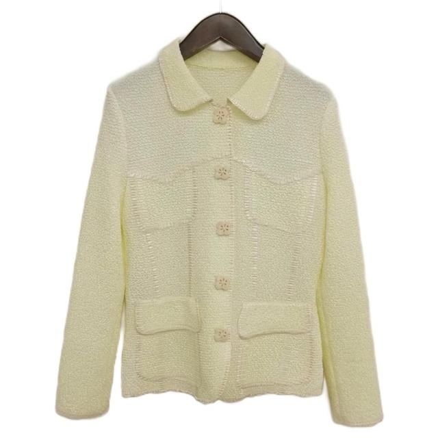 【中古】ノコオーノ NOKO-PLEATS 筋目 上衣 ジレー 美品 38 ともし火黄色系 レディース