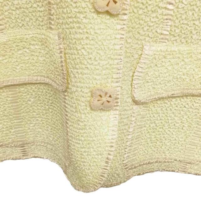【中古】ノコオーノ NOKO-PLEATS 筋目 上衣 ジレー 美品 38 ともし火黄色系 レディース
