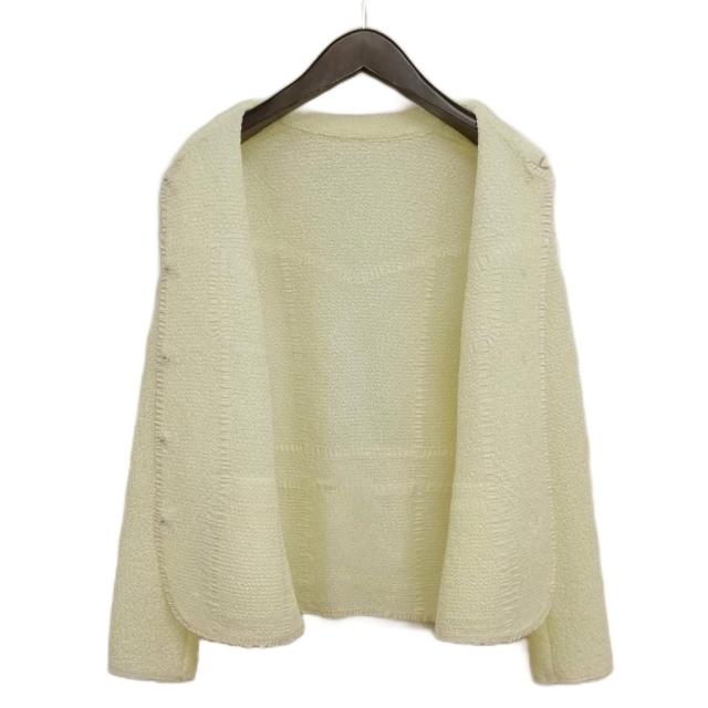 【中古】ノコオーノ NOKO-PLEATS 筋目 上衣 ジレー 美品 38 ともし火黄色系 レディース