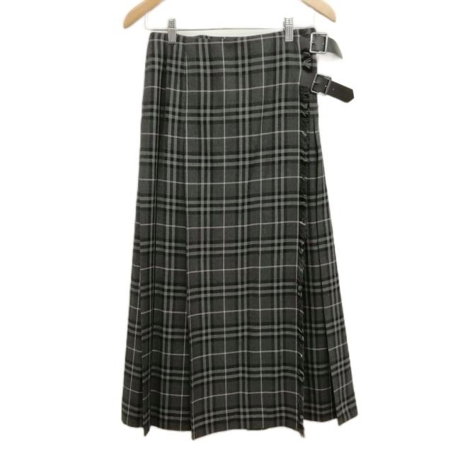 【中古】赤ちょうちんバリー 大ロンドン BURBERRY LONDON 読み合わせる 筋目 一巡り ロング スコート 38 暗灰色薄墨色