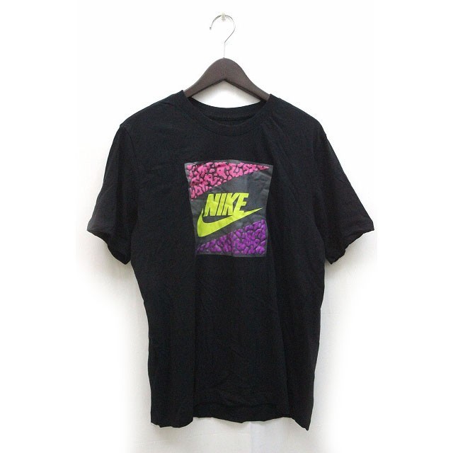 中古】ナイキ NIKE Tシャツ プリント ロゴ 柄 半袖 L 黒 ブラック /Z