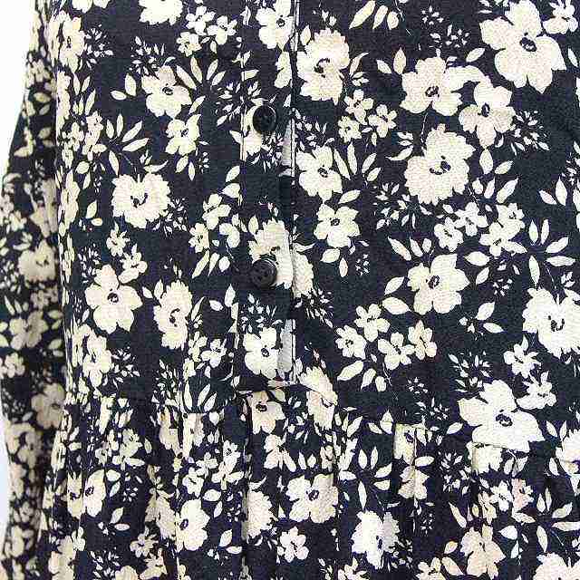 中古】ザラ ZARA ミニワンピース ブラウス 花柄 ハーフボタン