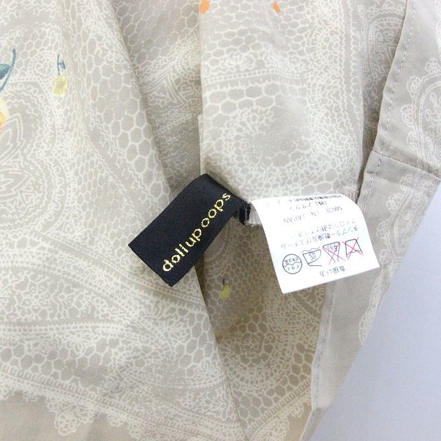 doll up oops - MN241 新品 doll up oops サボテン柄 38 ブラウス ホワイト doll up oops - MN241 新品 doll up oops サボテン柄 38