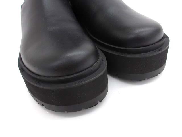 ：美品 フェンディ 8T8068 カーフスキン×ニット ミドル丈ブーツ 35 フェンディ FENDI 8T8068 カーフスキン×ニット ミドル丈ブーツ 35