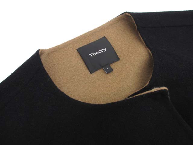 【中古】セオリー theory WOOL DIVIDE SCARF COAT スカーフ コート ストール付き ノーカラーコート P 01-0409600-057-901 レディース