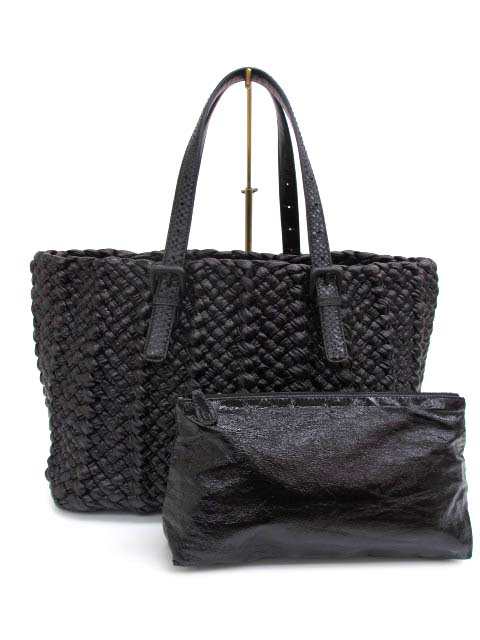 【中古】ボッテガヴェネタ BOTTEGA VENETA 256428 ロープ イントレチャート トートバッグ レディース