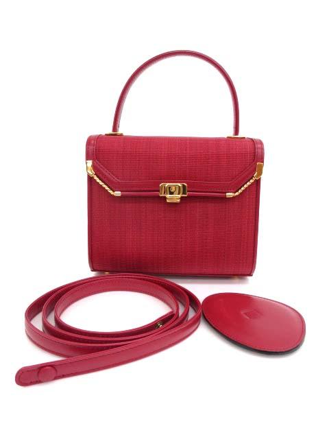 【中古】コンテス Comtesse ホースヘア ルビーレッド ゴールド金具 2wayバッグ ハンドバッグ レディースの通販は 33,930円