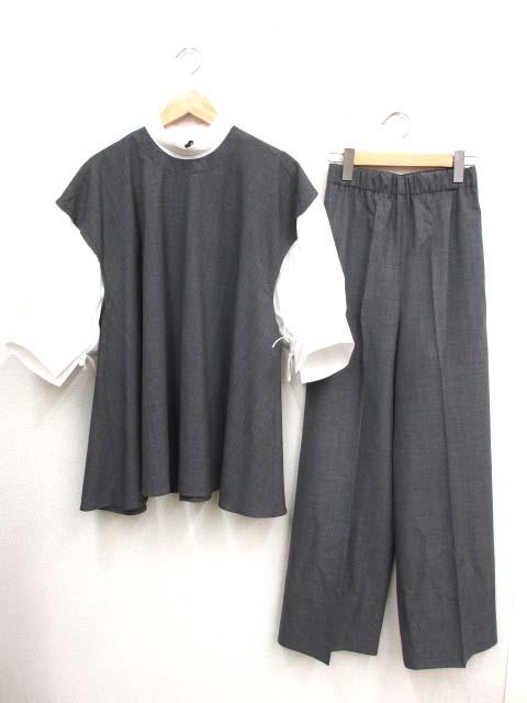 【中古】エンフォルド ENFOLD  23SS セットアップ 38 36 レイヤード バルーンスリーブ プルオーバー レディースの通販は 28,461円