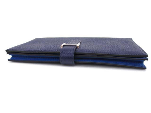 HERMESエルメス ベアンスフレ 希少リザード ネイビー紺 財布 長財布