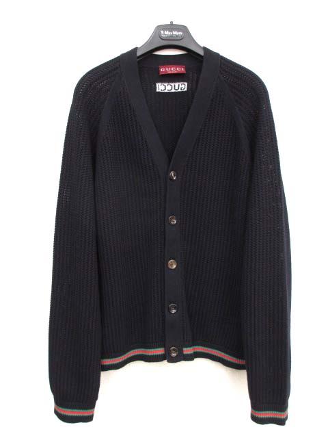 美品 グッチ 24-25AW ウェブ ストライプ コットン ニット カーディガン 中古】グッチ GUCCI 24-25AW ウェブ ストライプ コットン ニット