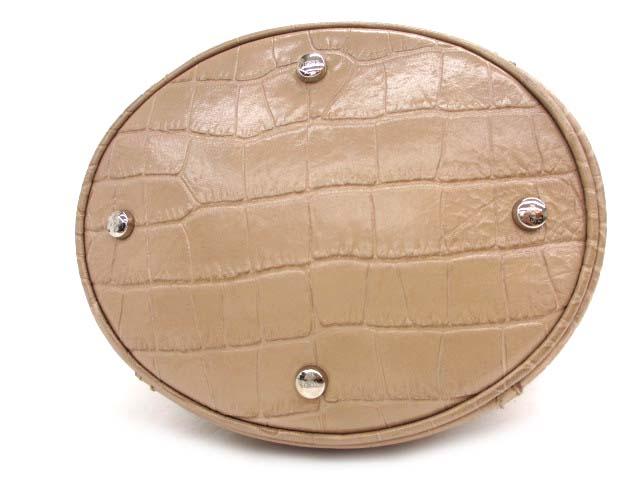中古】トッズ TOD'S ダブルT クロコ型押しバケットバッグ ショルダー