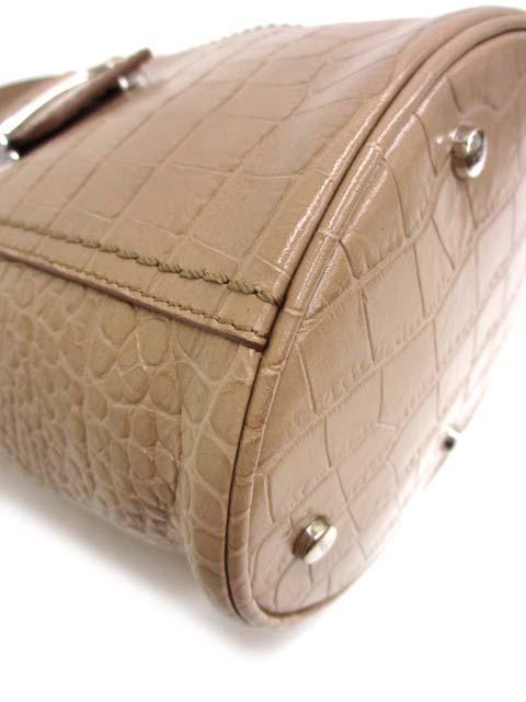 中古】トッズ TOD'S ダブルT クロコ型押しバケットバッグ ショルダー