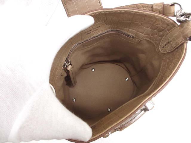 中古】トッズ TOD'S ダブルT クロコ型押しバケットバッグ ショルダー