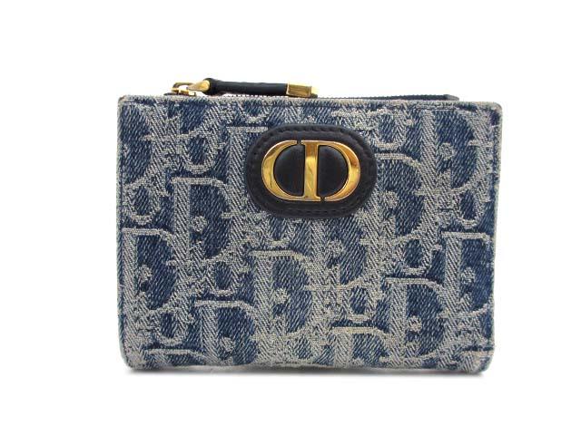 【中古】クリスチャンディオール Christian Dior 30モンテーニュ ダリア ウォレット デニム S2197UDCE 30 Montaigne Dahlia レディース