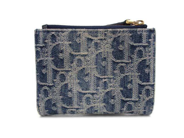 【中古】クリスチャンディオール Christian Dior 30モンテーニュ ダリア ウォレット デニム S2197UDCE 30 Montaigne Dahlia レディース_1