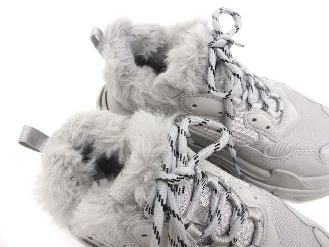 【中古】バレンシアガ BALENCIAGA 668562 トリプルS ファーライニング スニーカー 36 Triple S Sneaker 'Faux Fur - Grey'  レディース 中古】バレンシアガ BALENCIAGA 668562 トリプルS ファーライニング