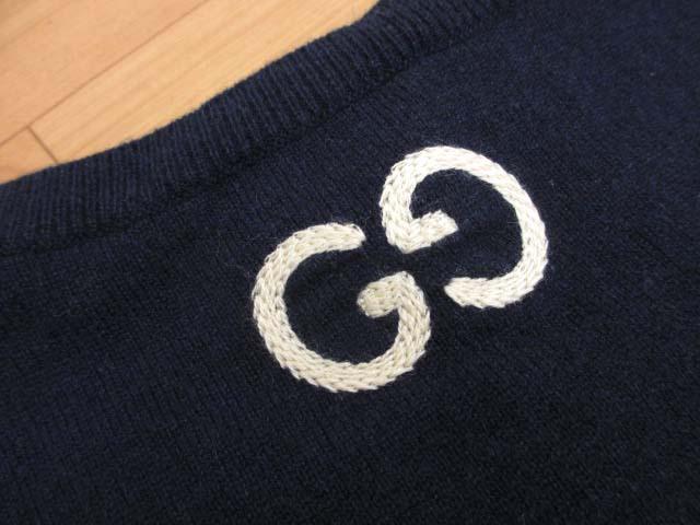 中古】グッチ GUCCI 597736 GGロゴ エンブロイダリー カシミヤ ニット
