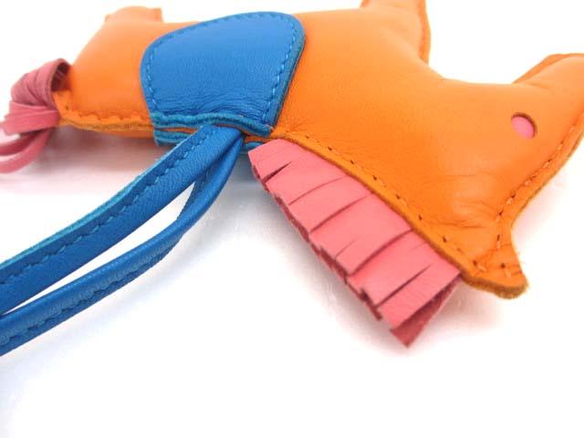 【中古】エルメス HERMES ロデオチャーム MM C刻印 アニョーミロ オレンジポピー/ローズアザレ/ブルーザンジバル レディース_2