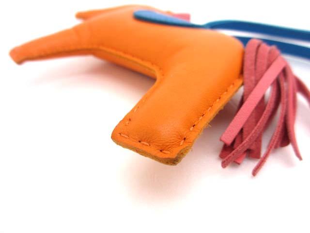 【中古】エルメス HERMES ロデオチャーム MM C刻印 アニョーミロ オレンジポピー/ローズアザレ/ブルーザンジバル レディース_4