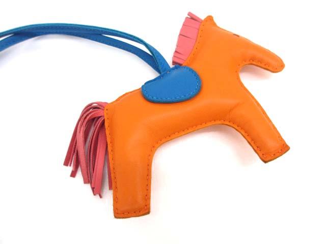 【中古】エルメス HERMES ロデオチャーム MM C刻印 アニョーミロ オレンジポピー/ローズアザレ/ブルーザンジバル レディース_5