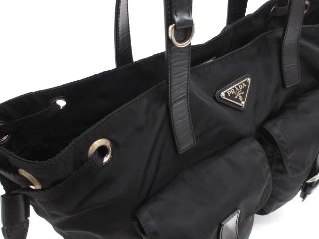 【中古】プラダ PRADA BR3257 トライアングル ドローストリング トートバッグ レディース_6