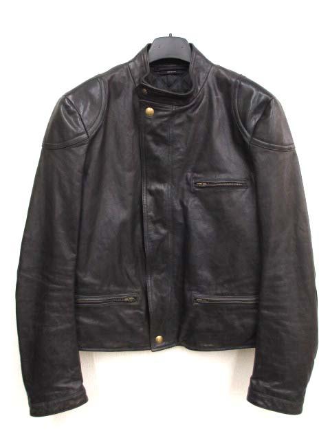 【中古】トムフォード TOM FORD イタリアンカーフ バイカージャケット 50 ライダースジャケット TFL411 BU409 TOM FORD メンズ