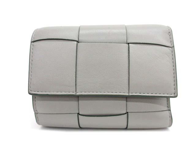 【中古】ボッテガヴェネタ BOTTEGA VENETA 651372 カセット 三つ折りコンパクト財布 マキシ イントレチャート レディース