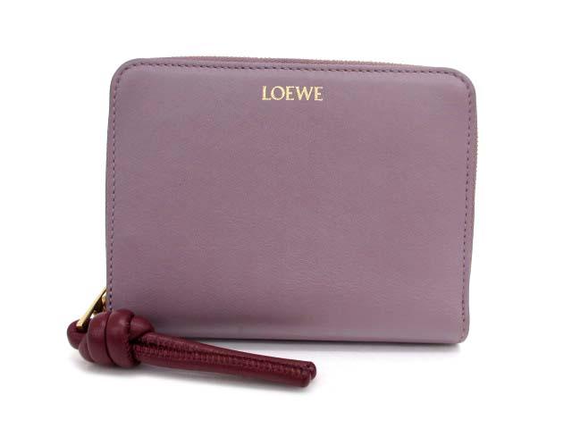 【中古】ロエベ LOEWE ノット コンパクト ジップウォレット 二つ折り財布 CEM1CWZX01　 レディース