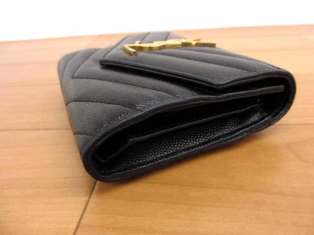 【中古】サンローラン パリ SAINT LAURENT PARIS 403943 カサンドラロゴ ミニ財布 三つ折り財布 レディース