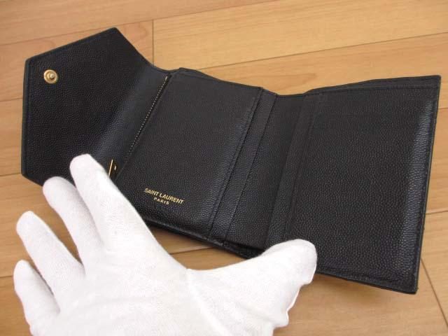 【中古】サンローラン パリ SAINT LAURENT PARIS 403943 カサンドラロゴ ミニ財布 三つ折り財布 レディース