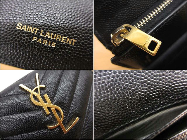 【中古】サンローラン パリ SAINT LAURENT PARIS 403943 カサンドラロゴ ミニ財布 三つ折り財布 レディース