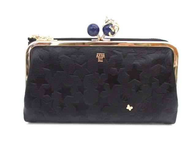 【中古】アナスイ ANNA SUI プレイングキャット がま口ファスナー 長財布 レディース