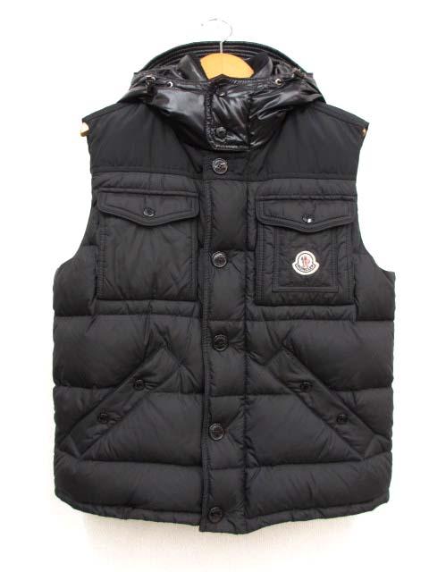 【中古】モンクレール MONCLER MONCEAU モンソー 異素材 ダウンベスト 2 黒 メンズ
