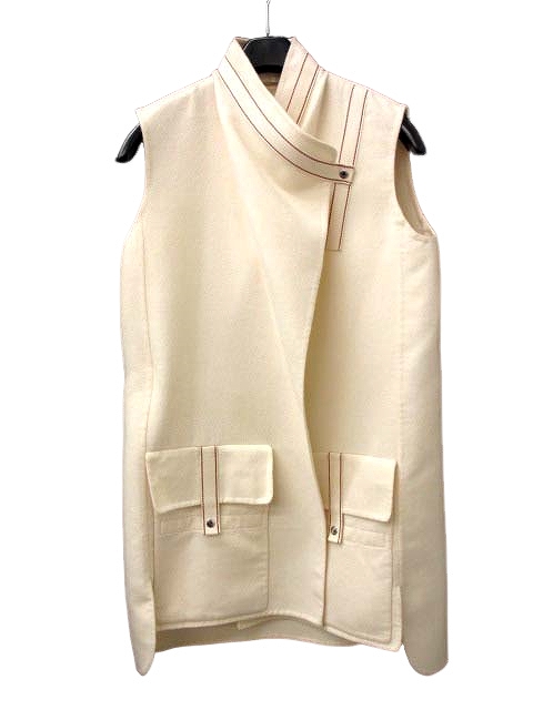 【中古】エルメス HERMES 20SS カシミヤ100％ ロングジレ ベスト 36 レディース