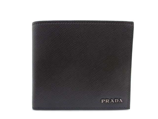 【中古】プラダ PRADA 2MO738 二つ折り財布 コンパクトウォレット メンズ