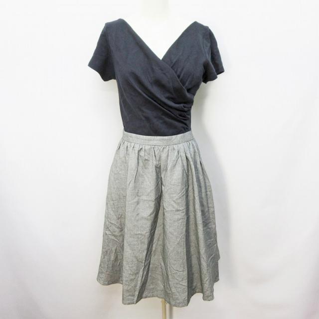 中古 マーキュリーデュオ Mercuryduo ワンピース 半袖 膝丈 カシュクール F M相当 黒 ブラック系 灰色 グレー系の通販はau Pay マーケット ブランド古着のベクトル