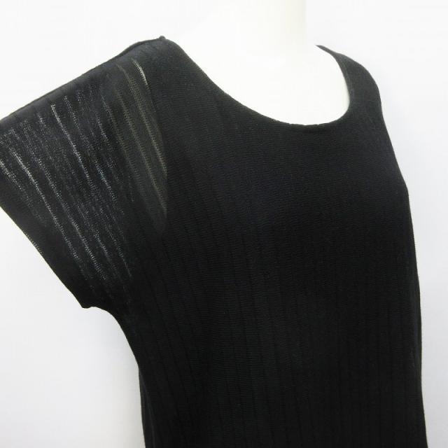 中古 シューラルー Shoo La Rue ドッキング ニット ワンピース 半袖 丸首 ストライプ レイヤード 花柄 膝丈 L 黒の通販はau Pay マーケット ブランド古着のベクトル