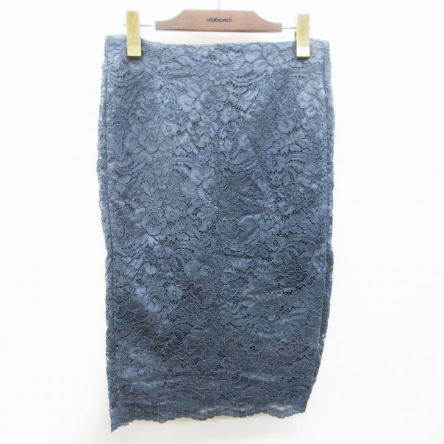 中古 ジーユー Gu 222 レース タイト スカート 膝丈 花柄 総柄 シースルー バックジップ L 紺 ネイビーの通販はau Pay マーケット ブランド古着のベクトル