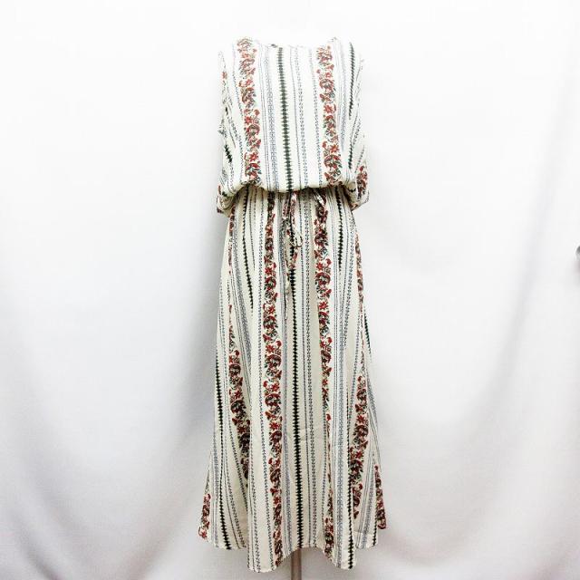 中古 ビス Vis 総柄 ノースリーブ ワンピース フリーサイズ 白 ホワイト系 37 レディースの通販はau Pay マーケット ブランド古着のベクトル