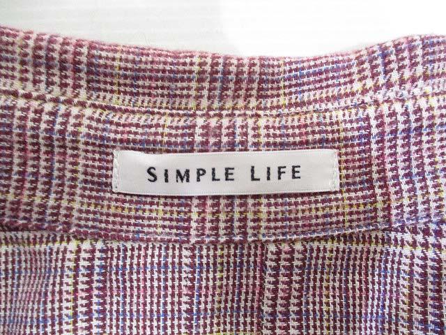 中古 シンプルライフ Simple Life グレンチェック柄 長袖 ワンピース 15 ボルドー 大きいサイズ 微起毛 レディースの通販はau Pay マーケット ブランド古着のベクトル