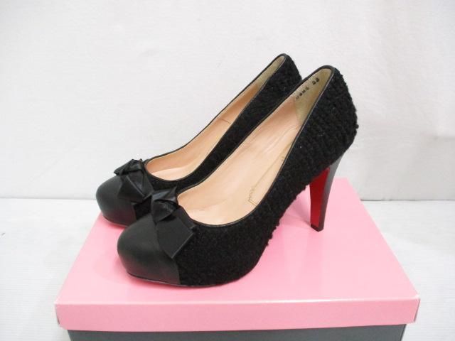 中古 未使用 カリアング Kariang パンプス リボン ボア 切替え 厚底 ハイヒール 23 黒 ブラック 靴 シューズ 箱付の通販はau Pay マーケット ブランド古着のベクトル