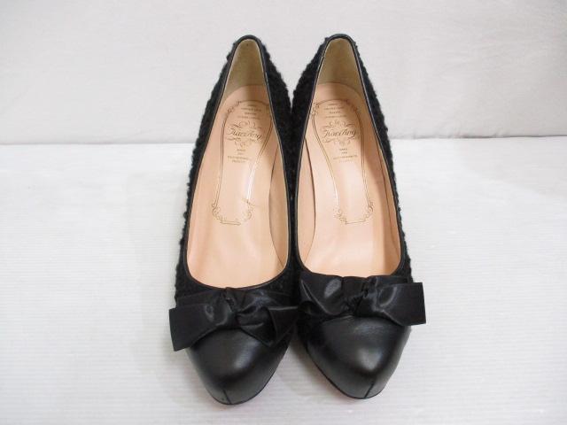 中古 未使用 カリアング Kariang パンプス リボン ボア 切替え 厚底 ハイヒール 23 黒 ブラック 靴 シューズ 箱付の通販はau Pay マーケット ブランド古着のベクトル