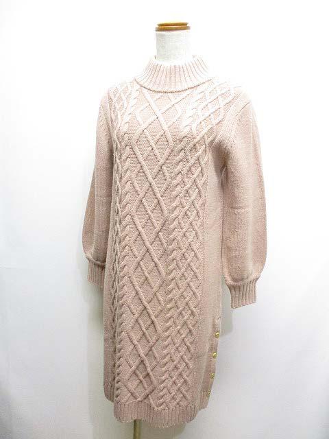 中古 ブルーレーベルクレストブリッジ Blue Label Crestbridge ケーブル ニット ワンピース 38 ピンク ウール混の通販はau Pay マーケット ブランド古着のベクトル
